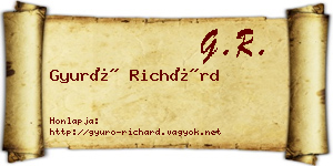 Gyuró Richárd névjegykártya